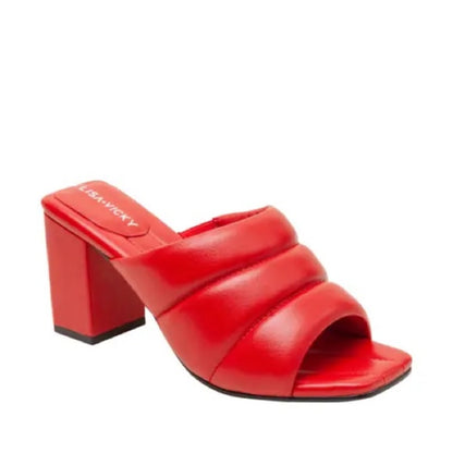 95. NEW SIZE 7.5 M Red Mules with Sleek Design and Comfort