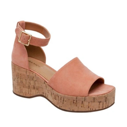 92. NEW SIZE 8.5 Pink Espadrille Wedges with Ankle Strap