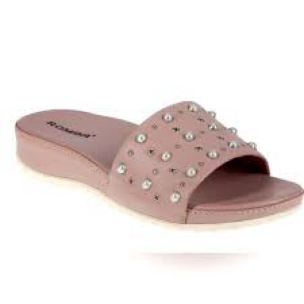 63.195.196. NEW SIZE 10-11/40/41 Romika Pink Slide Sandals & Rhinestone Accents