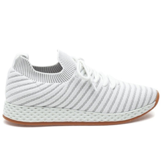 77. NEW SIZE 9M J/SLIDES White Modern Knit Sneakers