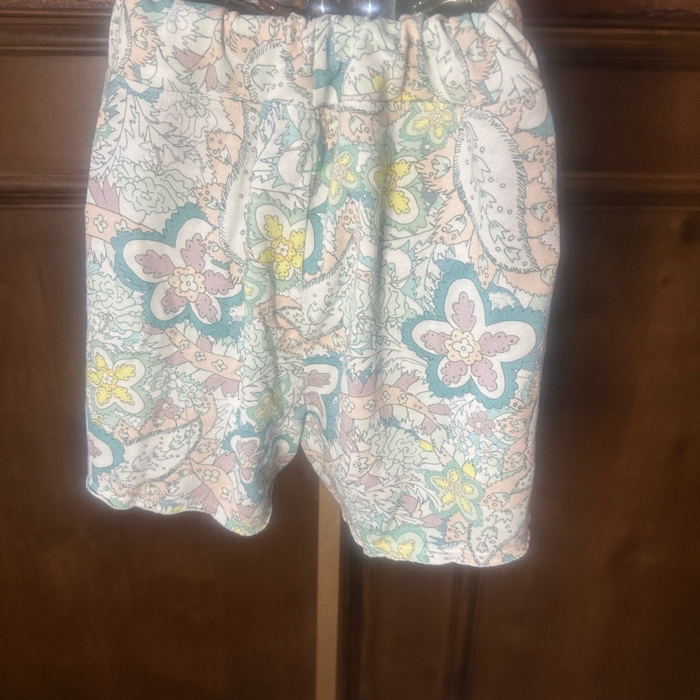 NWT SIZE XL/4 Sundry Blue and White Athletic Shorts with Floral Design