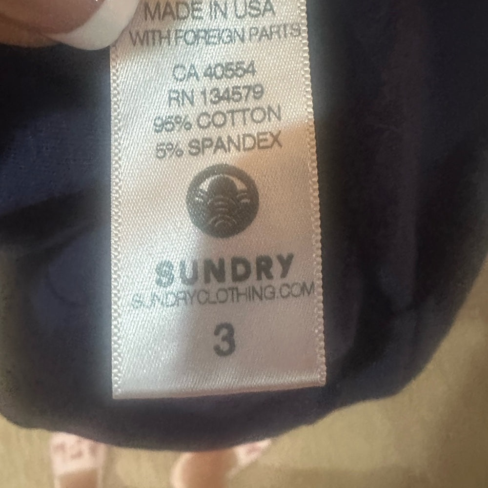 NWT SIZE L/3 Sundry Blue Scoop Neck Bodycon Midi Dress