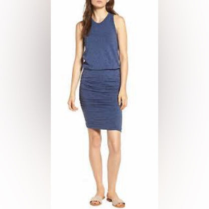 NWT SIZE L/3 Sundry Blue Scoop Neck Bodycon Midi Dress