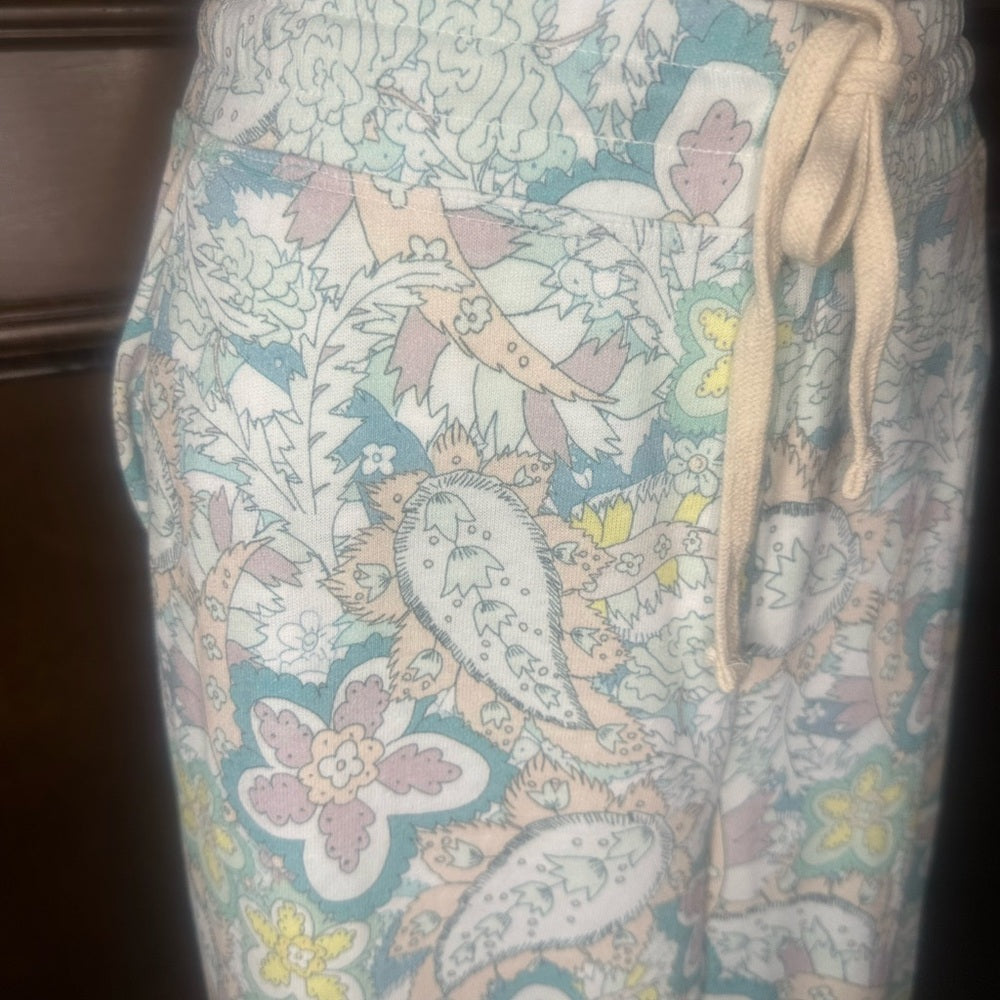 NWT SIZE L/3 Sundry Blue and White Wide Leg Pants with Elastic Waistband