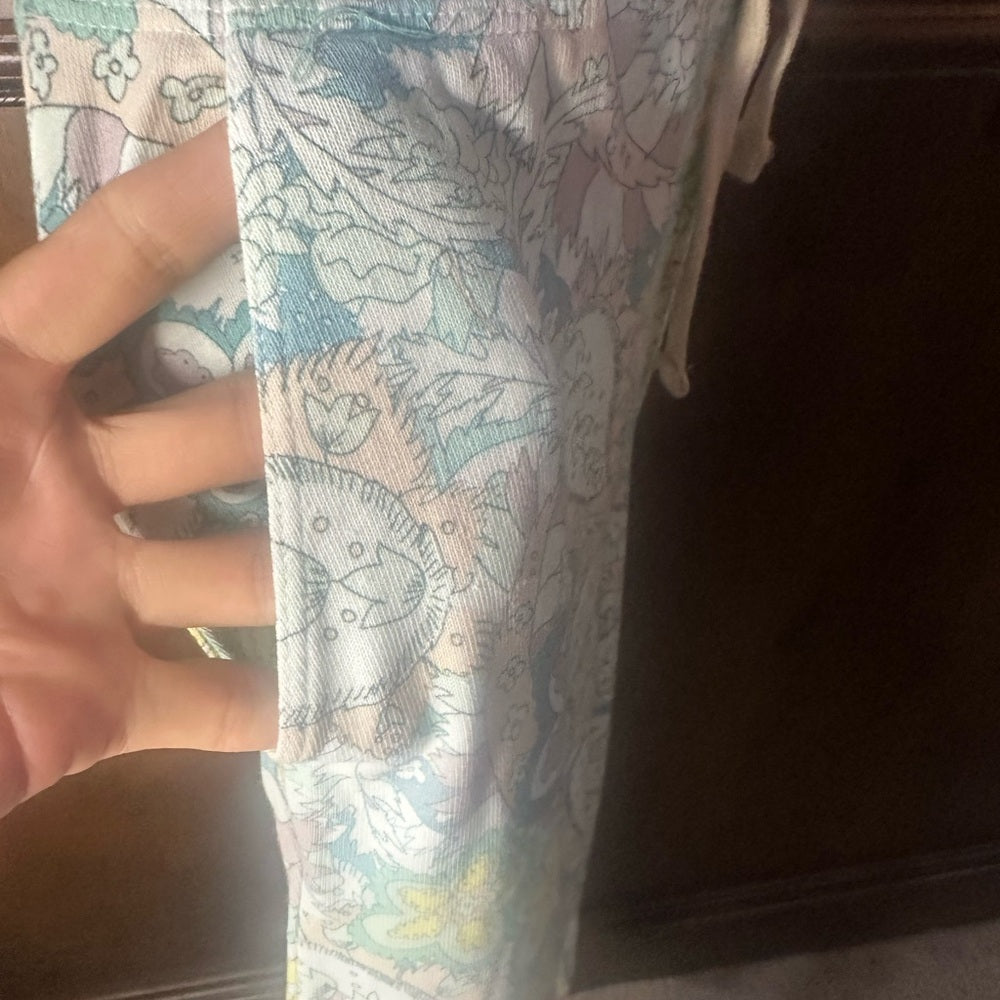 NWT SIZE L/3 Sundry Blue and White Wide Leg Pants with Elastic Waistband