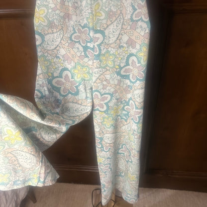 NWT SIZE L/3 Sundry Blue and White Wide Leg Pants with Elastic Waistband