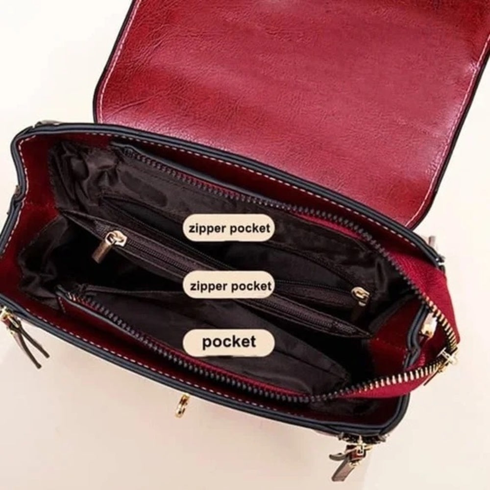 NWOT Reborn Red Crossbody Bag with Gold Hardware