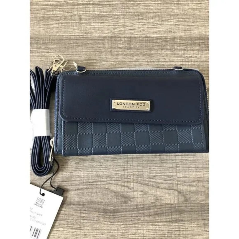 NEW London Fog Blue Crossbody Bag with Elegant Texture