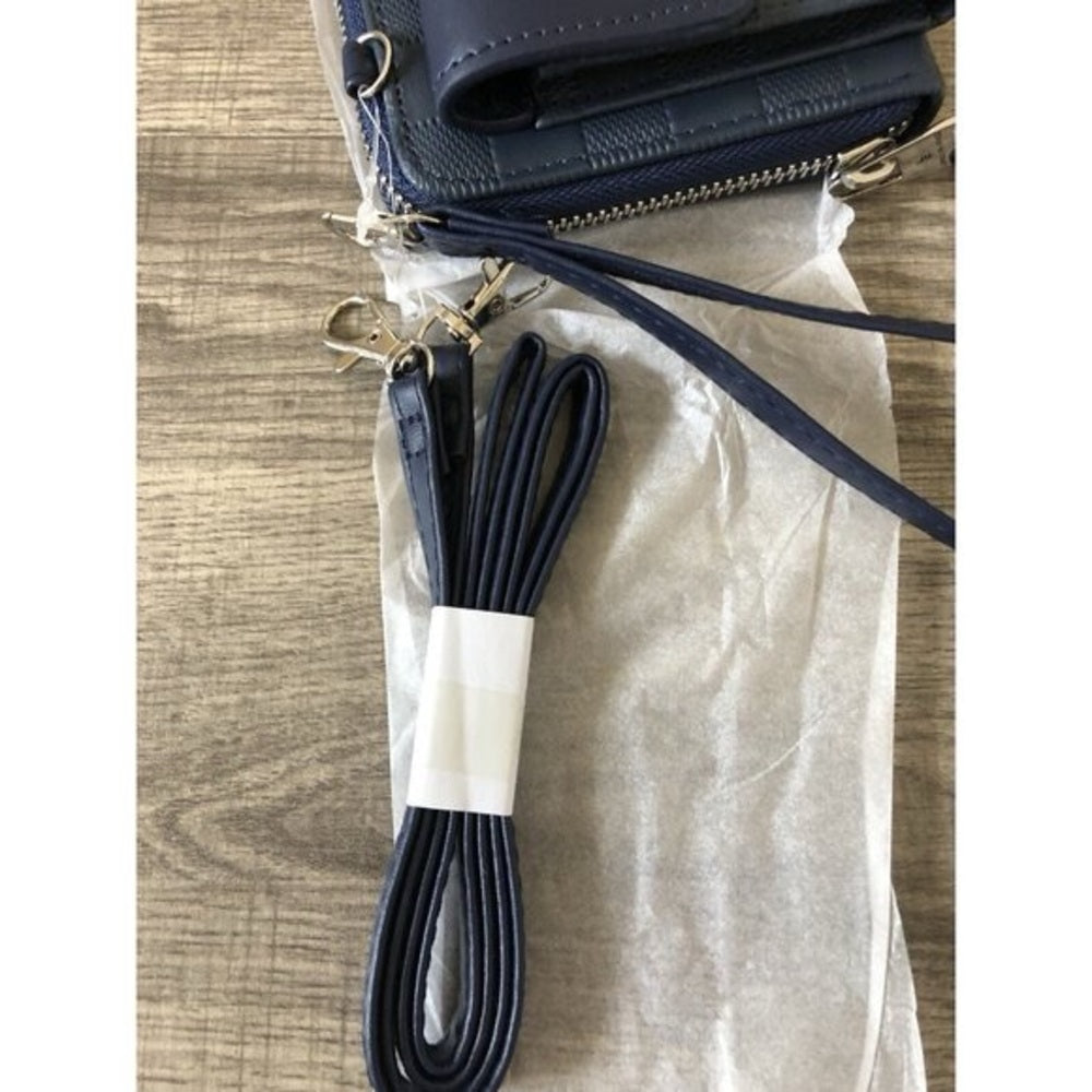 NEW London Fog Blue Crossbody Bag with Elegant Texture