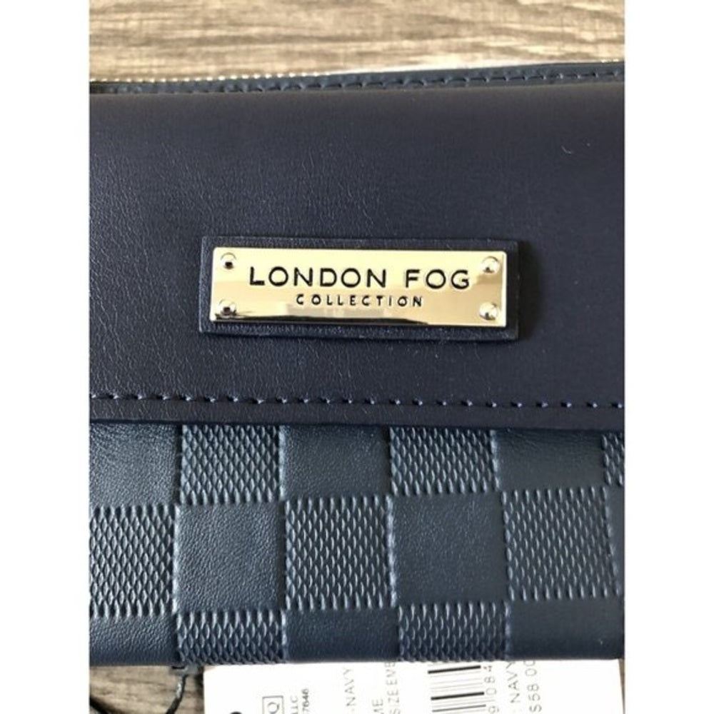 NEW London Fog Blue Crossbody Bag with Elegant Texture