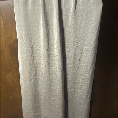 SIZE M Cream Pleated Maxi Wide Leg Pants for Casual Wear