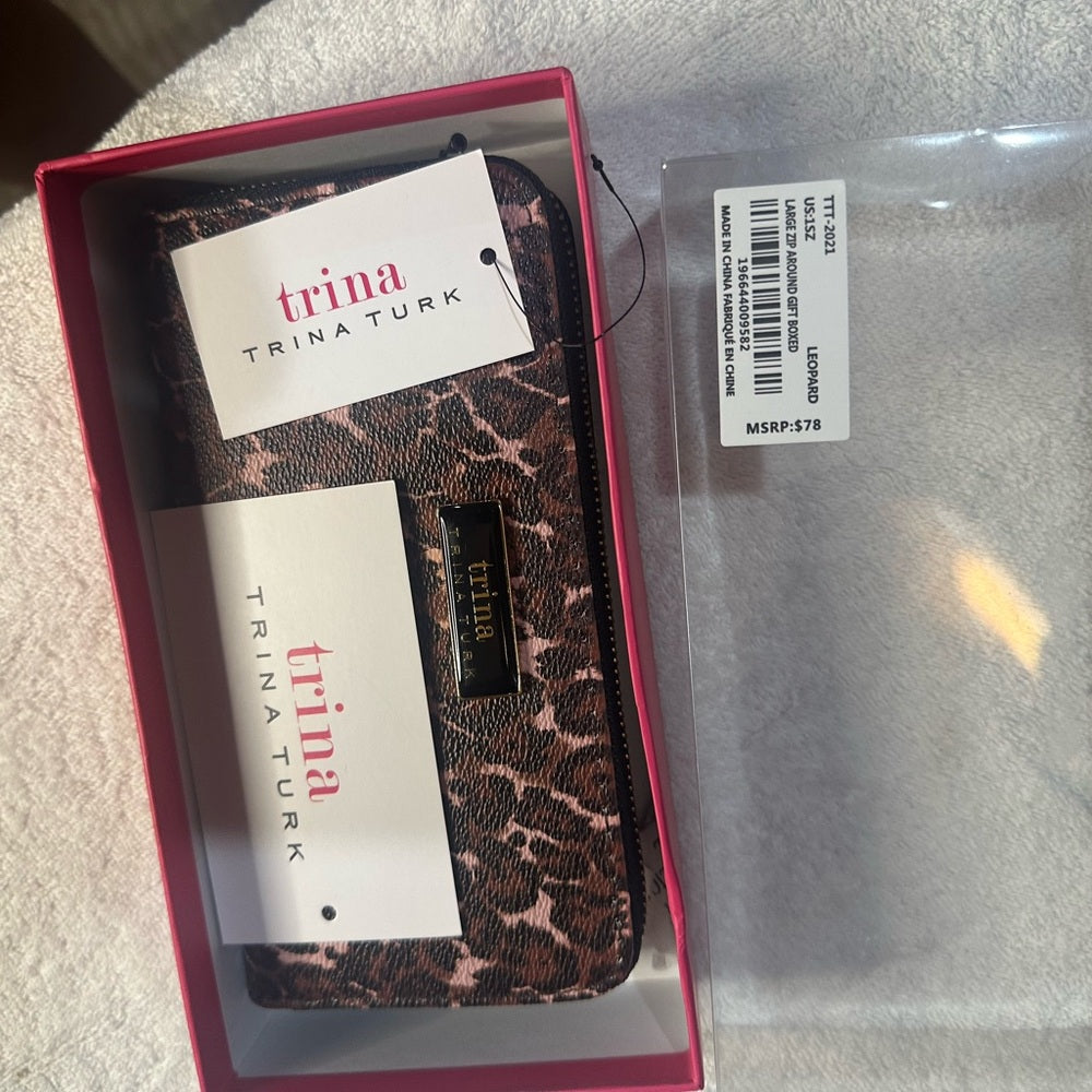 NEW Trina Turk Brown Wallet Sleek Durable Design