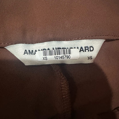 SIZE XS/S Amanda Uprichard Brown Cropped Ankle Pants