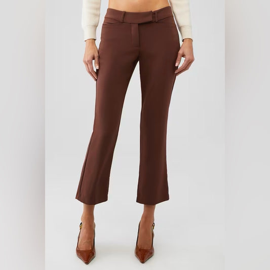 SIZE XS/S Amanda Uprichard Brown Cropped Ankle Pants
