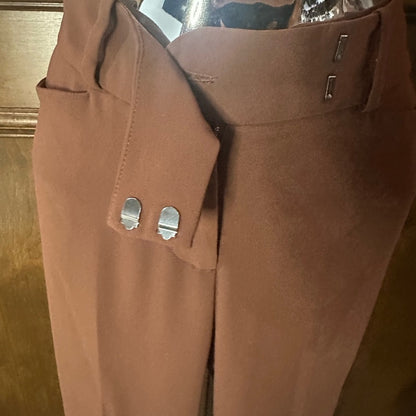 SIZE XS/S Amanda Uprichard Brown Cropped Ankle Pants