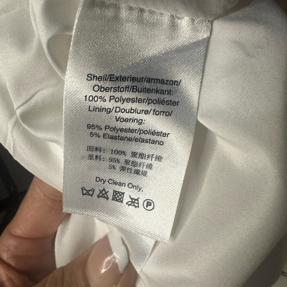 Dkny White A-Line Midi Skirt Tie Front