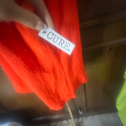 NWT SIZE S Red Smocked Cap Sleeve Polo Blouse