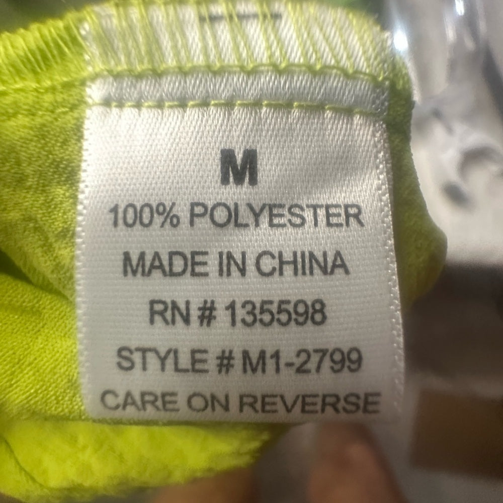 NWT SIZE M Vibrant Green Blouse with Smocked Mandarin Collar