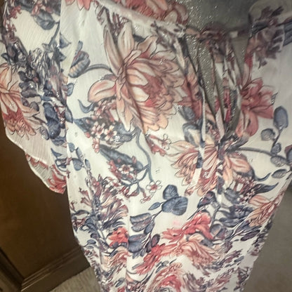 Tamara Mellon Red and White Relaxed Tie Front Blouse