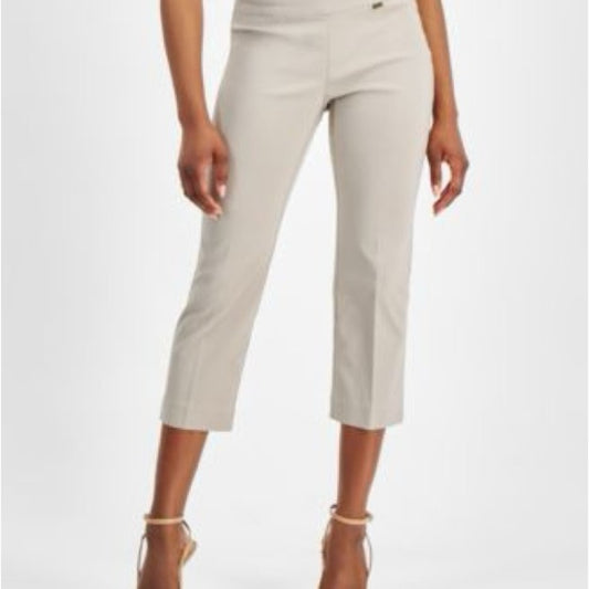 NWT SIZE 6 INC International Concepts Cream Capris Tailored Fit