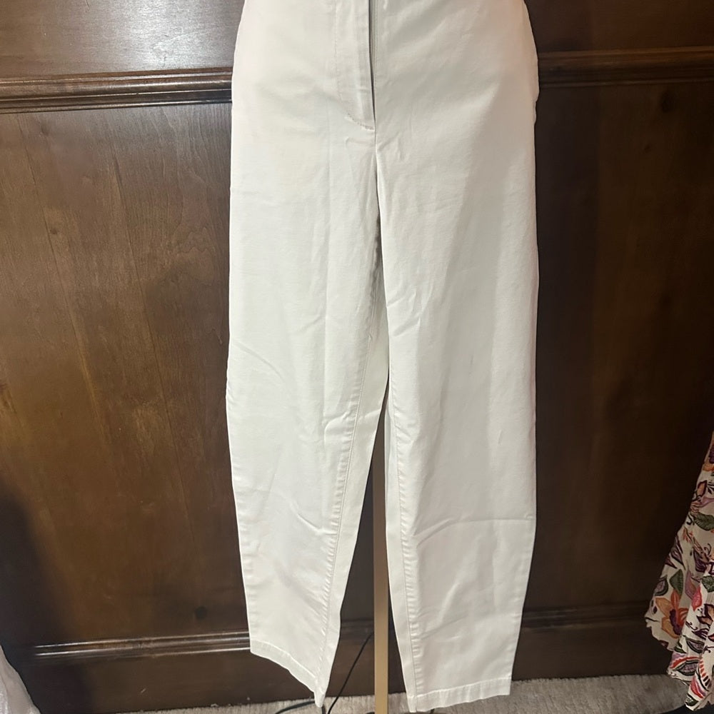 SIZE 4 Talbots Cream Straight Leg Jeans Polished Fit