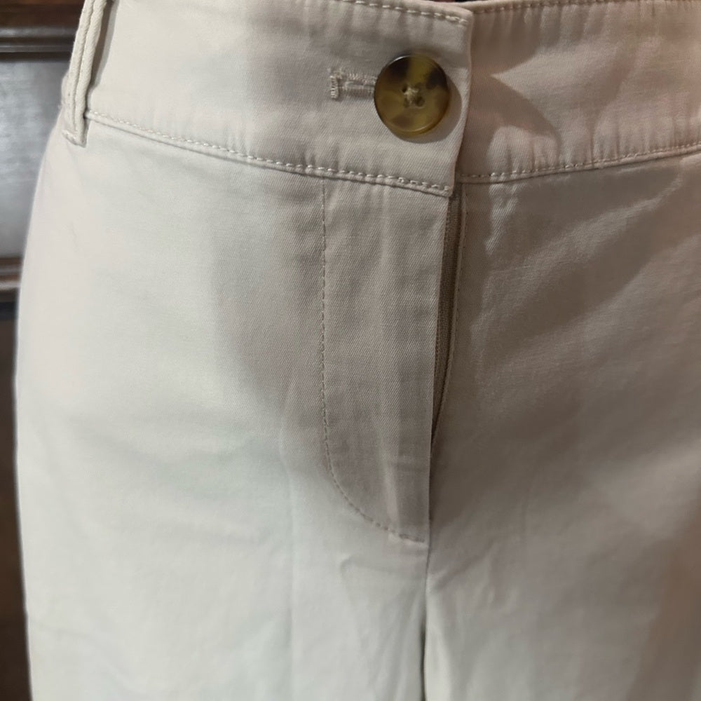 SIZE 4 Talbots Cream Straight Leg Jeans Polished Fit