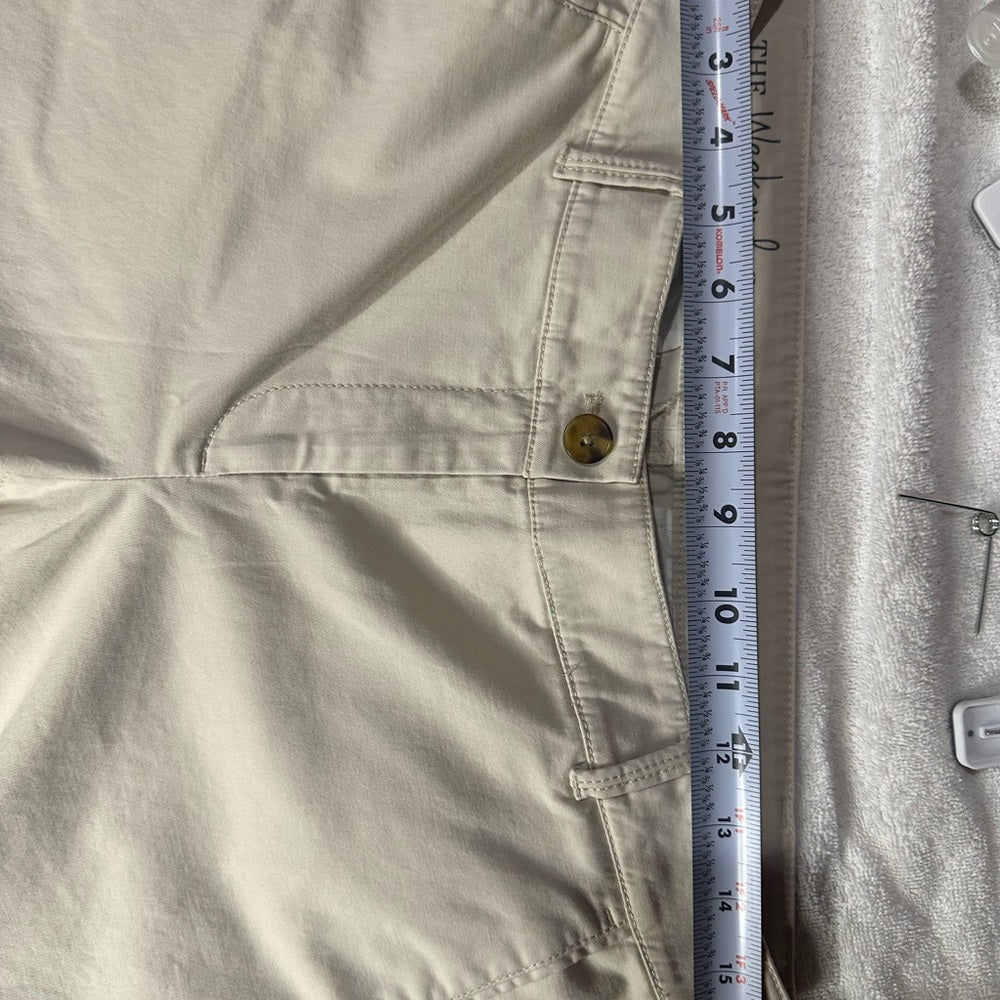 SIZE 4 Talbots Cream Straight Leg Jeans Polished Fit