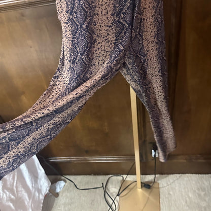 SIZE S Blue Life Tan and Blue Cropped Ankle Pants