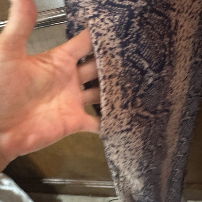 SIZE S Blue Life Tan and Blue Cropped Ankle Pants