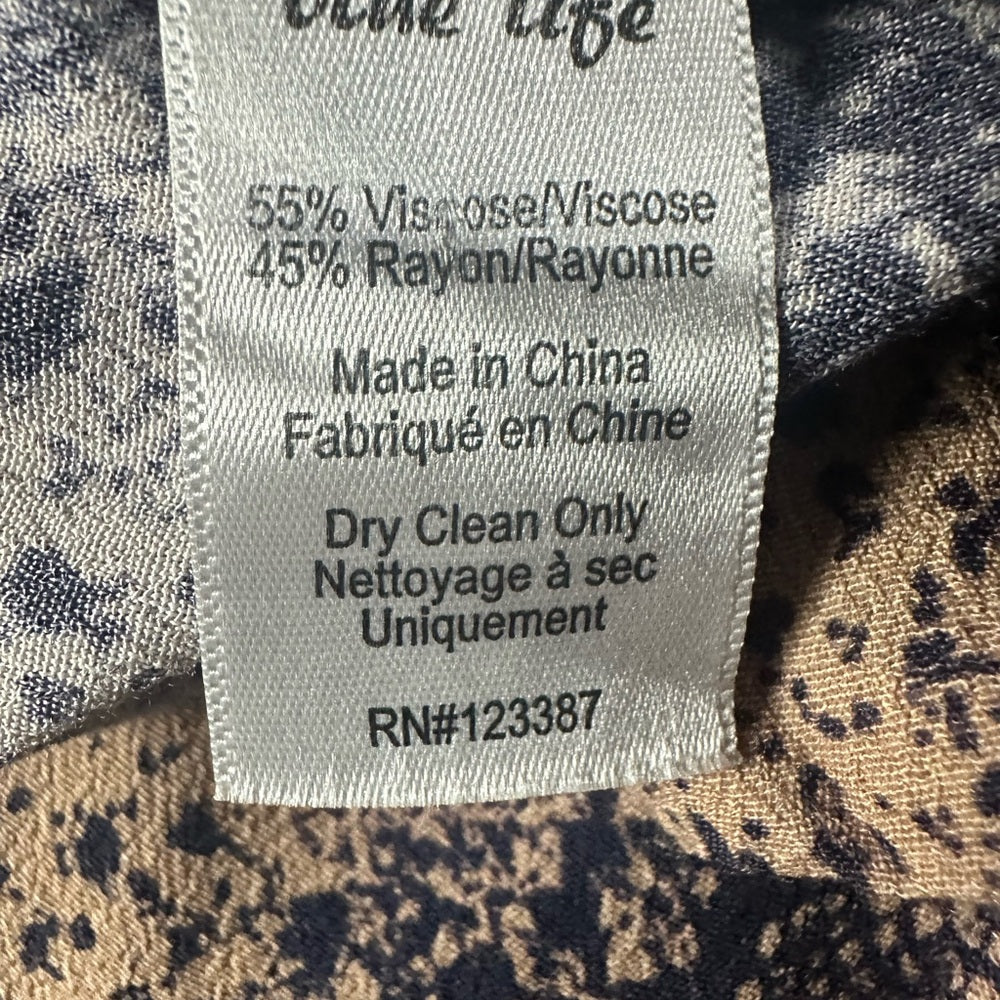 SIZE S Blue Life Tan and Blue Cropped Ankle Pants