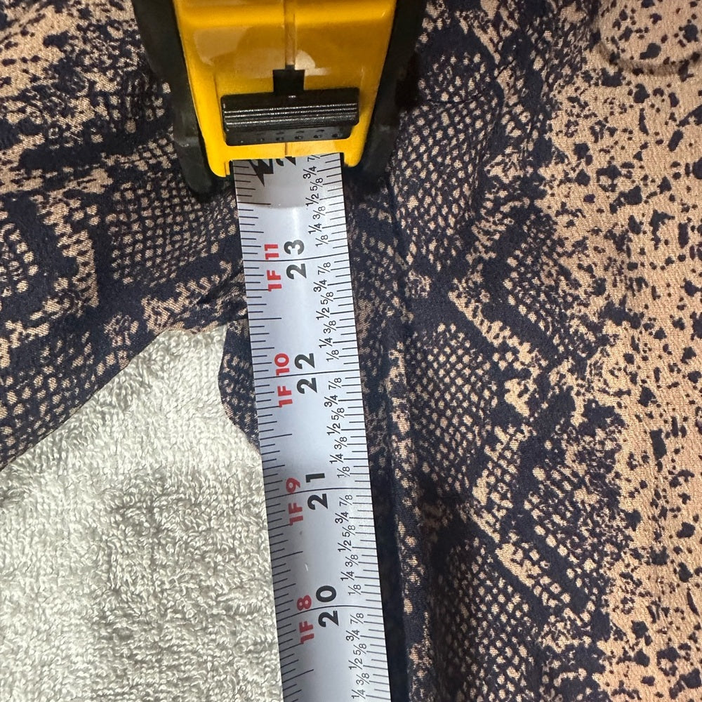 SIZE S Blue Life Tan and Blue Cropped Ankle Pants