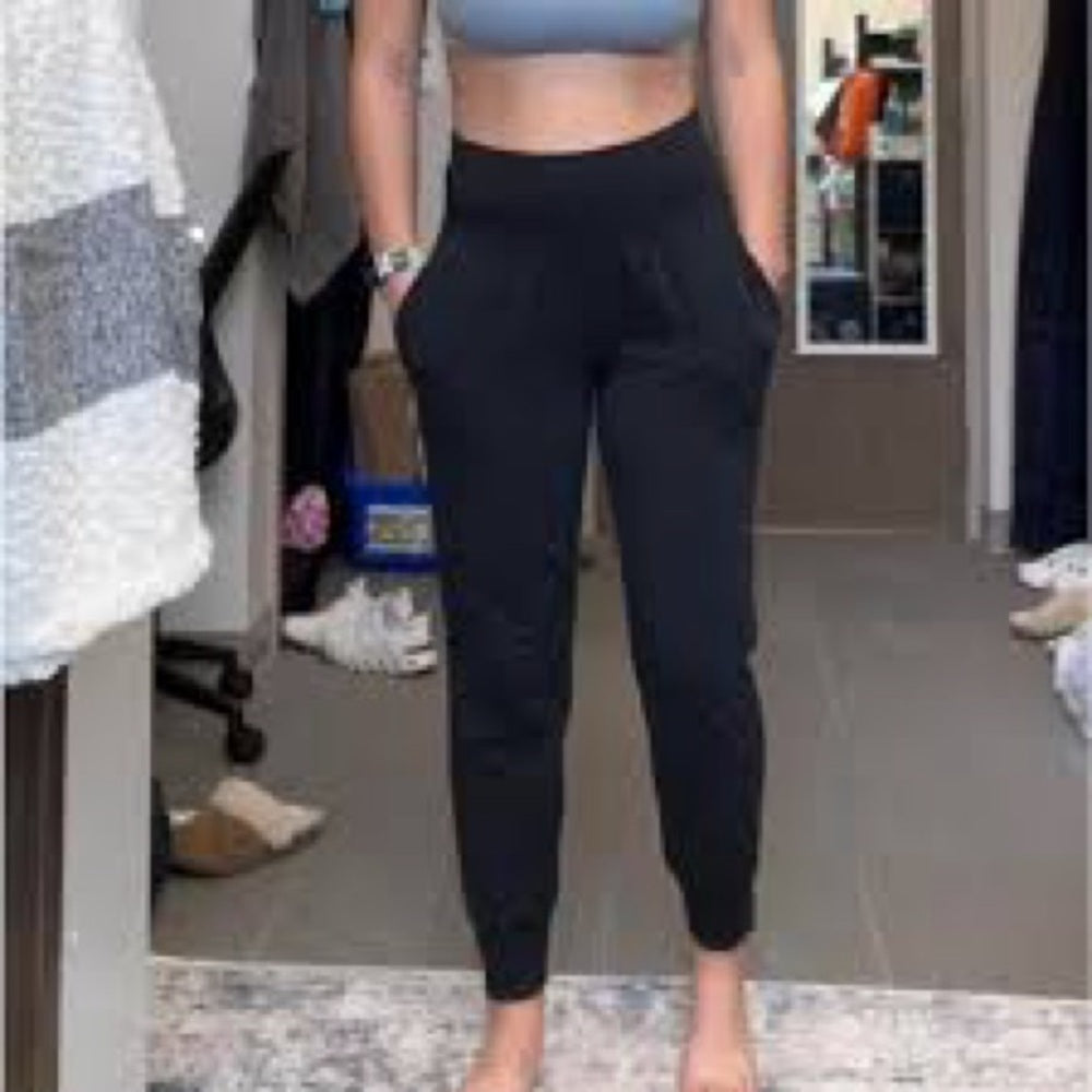 NWT SIZE L Leggings Depot Black Joggers with Elastic Cuffs