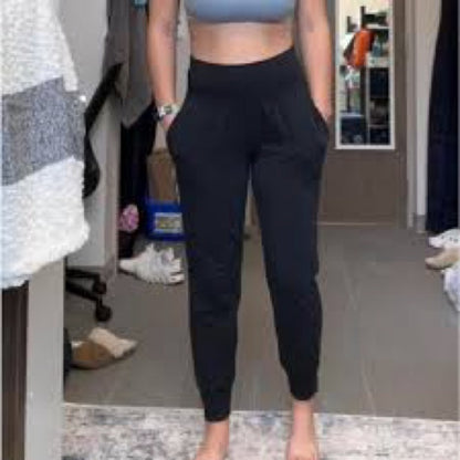 NWT SIZE L Leggings Depot Black Joggers with Elastic Cuffs