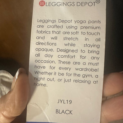 NWT SIZE L Leggings Depot Black Joggers with Elastic Cuffs