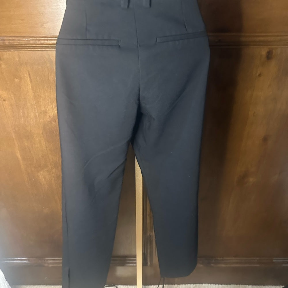 SIZE 8 H&M Black Straight Leg Pants High-Waisted Tailored