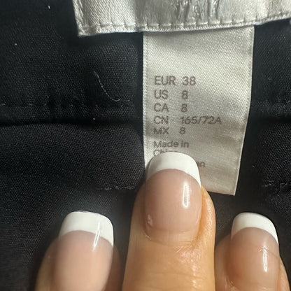 SIZE 8 H&M Black Straight Leg Pants High-Waisted Tailored