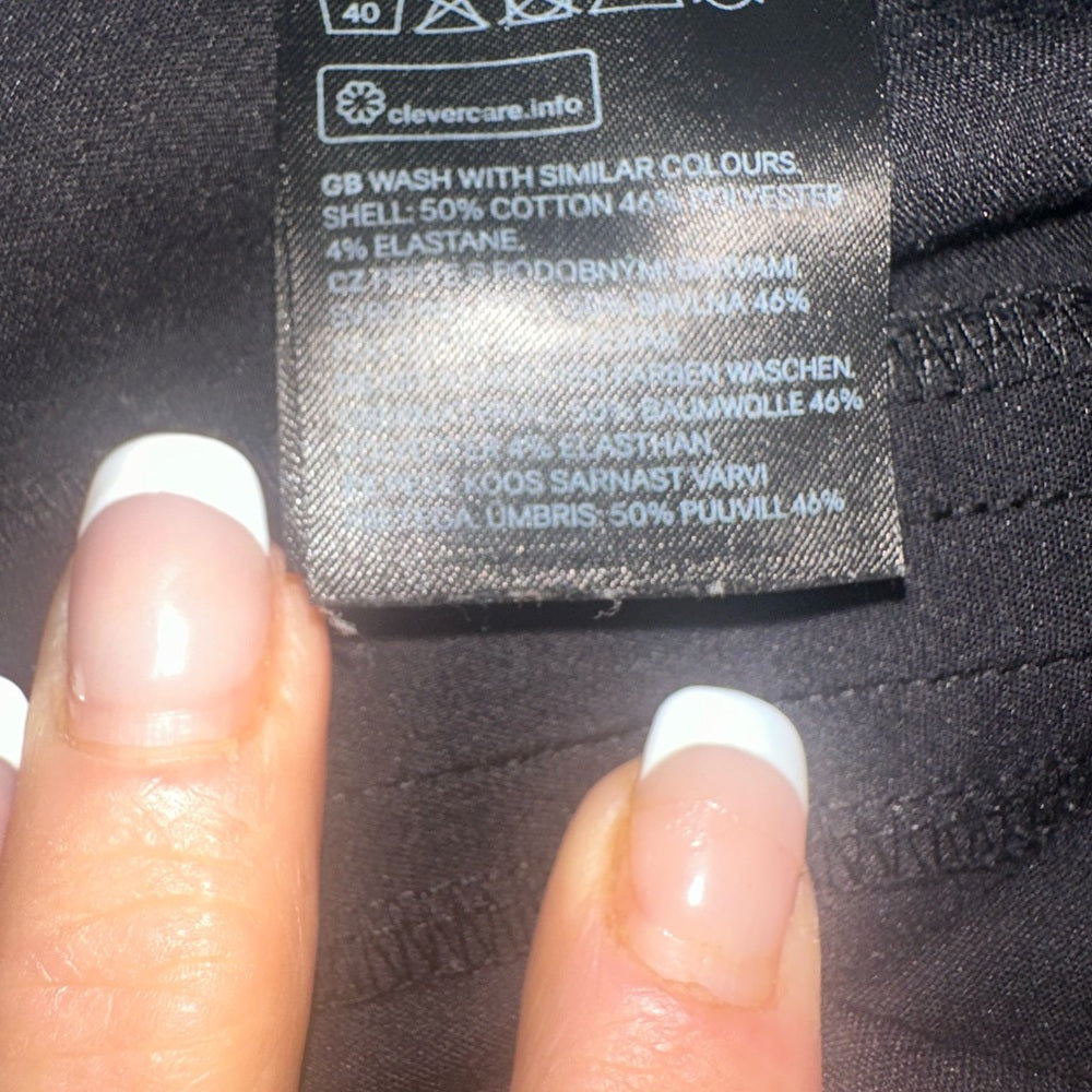 SIZE 8 H&M Black Straight Leg Pants High-Waisted Tailored