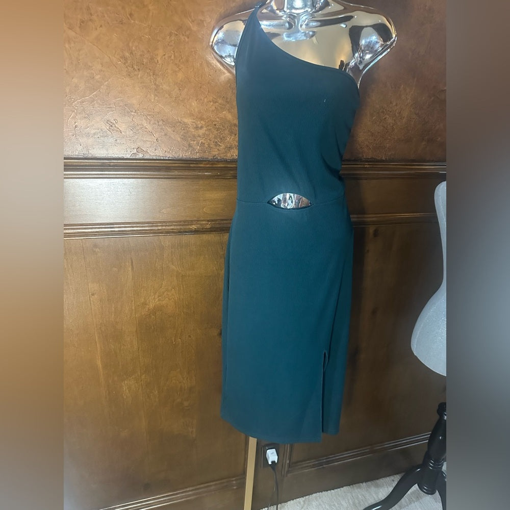 NWT SIZE XL Fashion  Blue Embellished One Shoulder Cocktail Dress