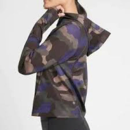 NWOT SIZE XL Athleta Purple Brown Camo Cropped Hoodie
