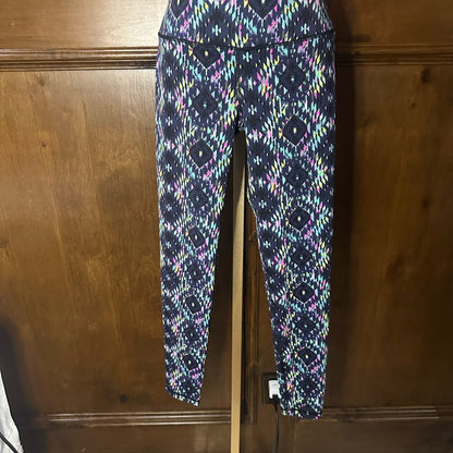 SIZE XS Victoria's Secret Black and Blue Patterned Leggings