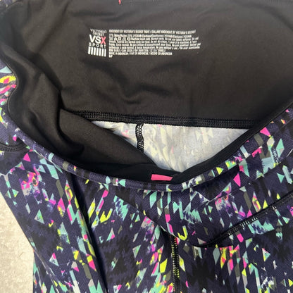 SIZE XS Victoria's Secret Black and Blue Patterned Leggings