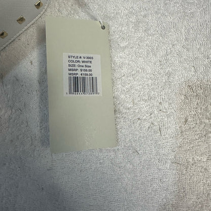 NEW Valentina Gold and White Crossbody Bag with V-Shaped Embellishment