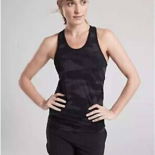 Athleta Black Sleeveless Fitted Tank Top