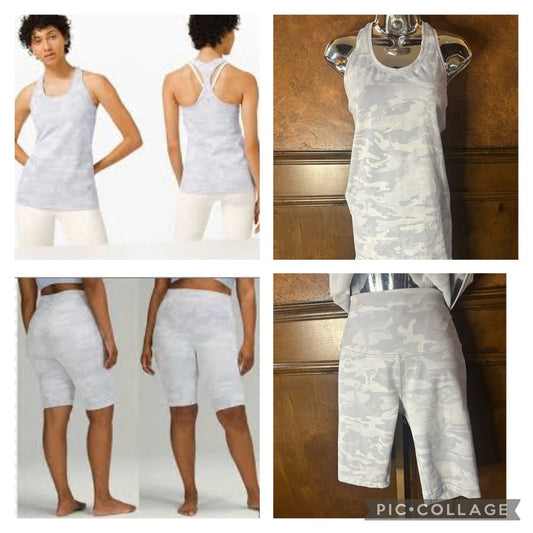 SIZE XS/S/4 Lululemon Athletica White Tank Top Racerback Design Athletic Wear