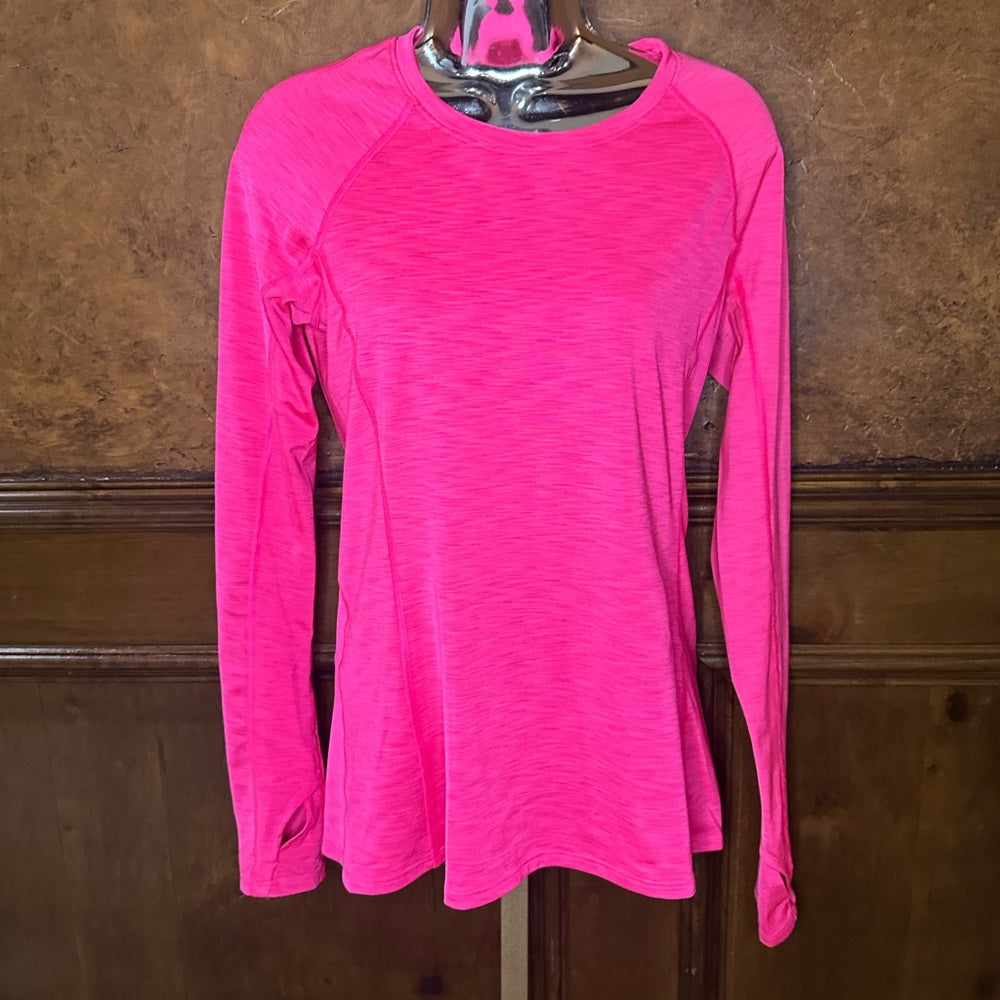 SIZE M Under Armour Pink Fitted Long Sleeve Sweatshirt