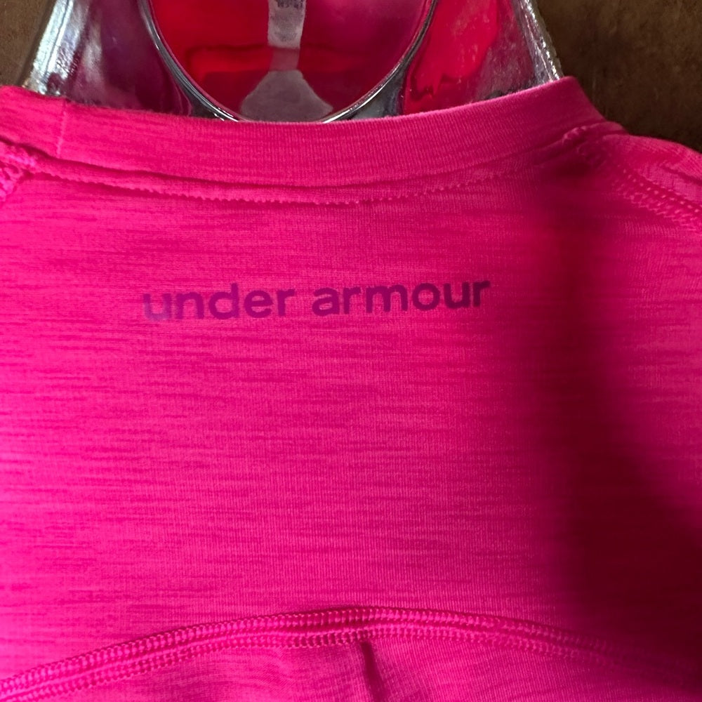 SIZE M Under Armour Pink Fitted Long Sleeve Sweatshirt
