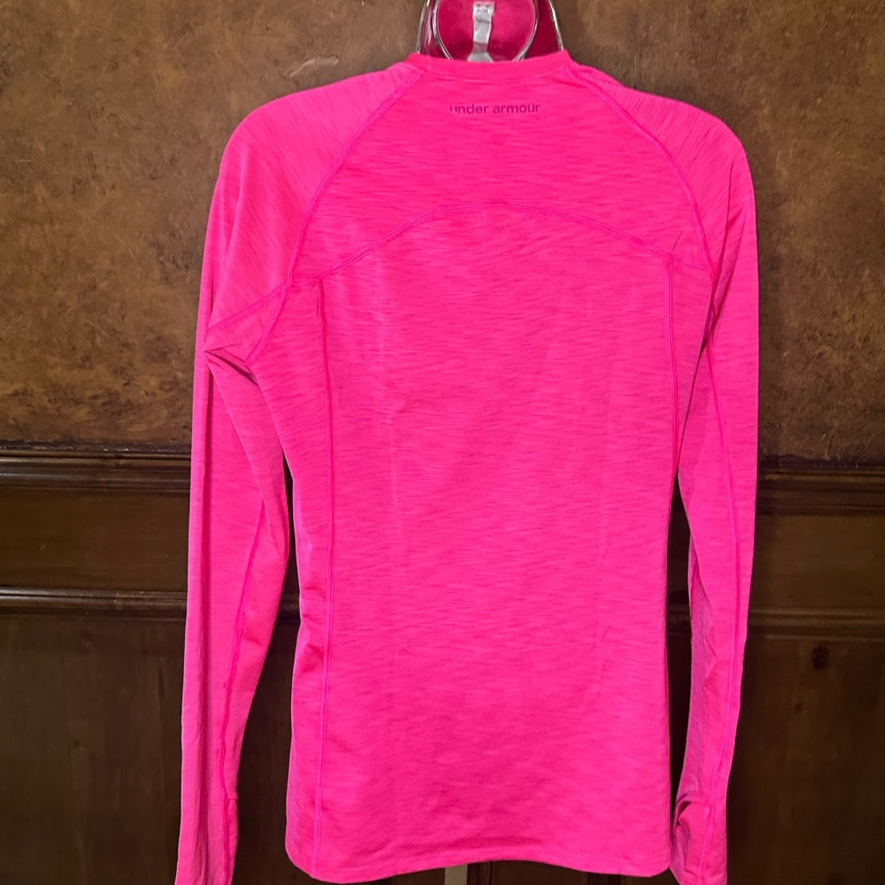 SIZE M Under Armour Pink Fitted Long Sleeve Sweatshirt