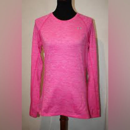 SIZE M Under Armour Pink Fitted Long Sleeve Sweatshirt