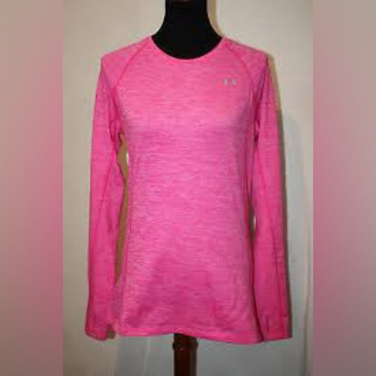 SIZE M Under Armour Pink Fitted Long Sleeve Sweatshirt