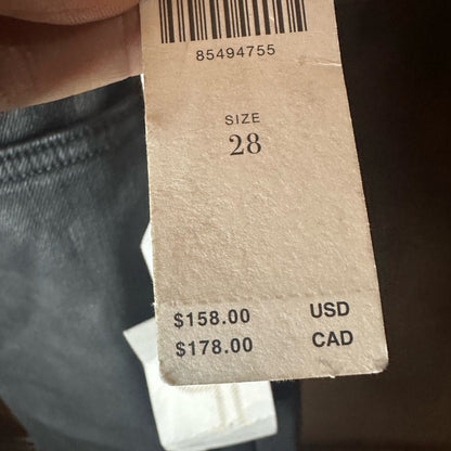 NWT SIZE 28 Anthropologie Black Cropped Ankle Jeans High-Waisted